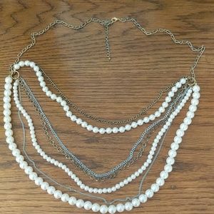 Mixed Metal and Pearl necklace